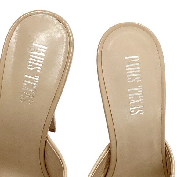 NIB Paris Texas Marina Patent Leather Platform Mule Sandals in Powder Size 8 - Picture 13 of 15